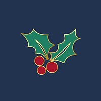 Christmas holly leaves design vector