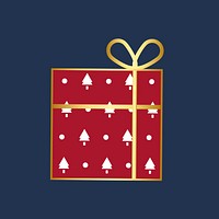 Christmas present with a golden ribbon vector