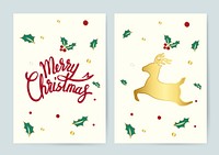 Merry Christmas and a reindeer card vector