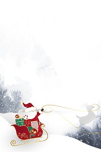 Santa Claus riding his sleigh on winter background vector