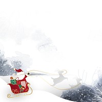 Santa Claus riding his sleigh on winter background vector