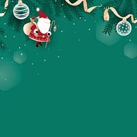 Christmas doodle on green background vector