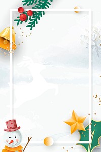 Christmas frame on winter background vector