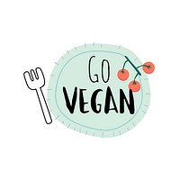 Go vegan on a plate logo vector