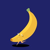 Yellow ripe banana cartoon character vector