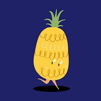 Fresh pineapple cartoon character vector