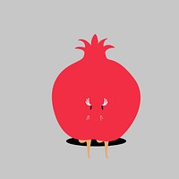 Organic pomegranate cartoon character vector