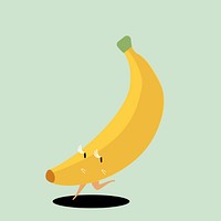 Yellow ripe banana cartoon character vector