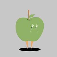 Fresh green apple cartoon character vector
