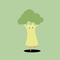 Fresh broccoli cartoon character vector