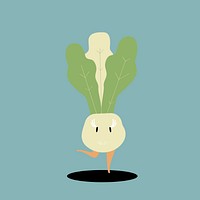 White radish cartoon character vector