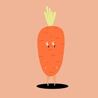 Organic carrot cartoon character vector