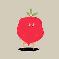 Fresh red radish cartoon character vector