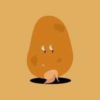 Organic potato cartoon character vector
