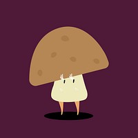 Organic mushroom cartoon character vector