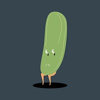 Organic cucumber cartoon character vector