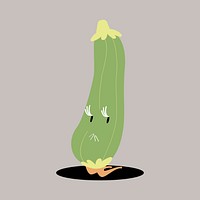 Fresh zucchini cartoon character vector