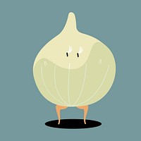 Organic onion cartoon character vector