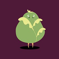 Fresh cabbage cartoon character vector