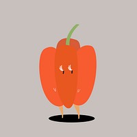 Bell pepper cartoon character vector