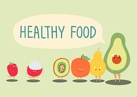 Healthy fruits cartoon character vector