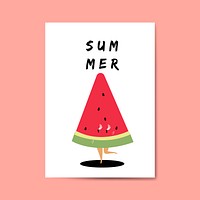 Summer watermelon cartoon character vector