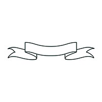 White ribbon banner doodle style vector