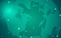 Worldwide connection green background illustration vector