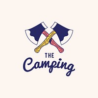 Vintage the camping logo text design vector