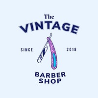 Vintage barber shop text design vector