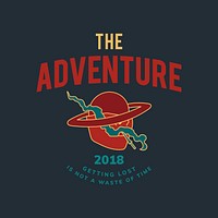 Vintage the adventure text design vector