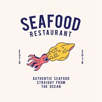 Seafood restaurant text design vector