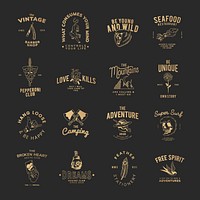 Motivational vintage badge set logo vector