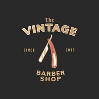 Vintage barber shop logo vector