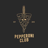 Pepperoni club pizza logo vector