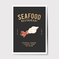 Authentic seafood restaurant logo vector