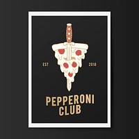 Pepperoni club pizza logo vector
