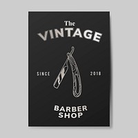 Vintage barber shop card vector