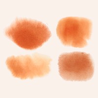 Orange watercolor banner vector set