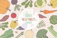 Colored doodle vegetable frames