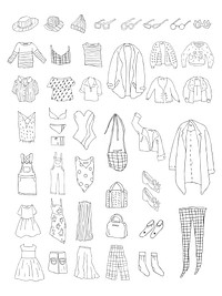 Vector of different types of clothes