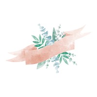 Watercolor leaves with a banner vector