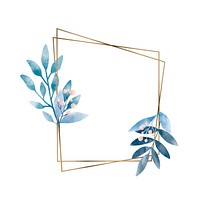 Geometric frame with leaves vector