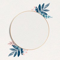 Blank round leafy frame vector