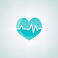 heart with cardiograph icon medical illustration