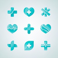 Set of medical icons 3D designs