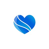 Blue heart icon medical care vector