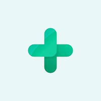 Red cross symbol in green vector