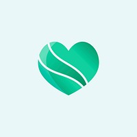 Green heart icon medical care vector