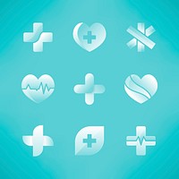 Set of medical icons 3D designs